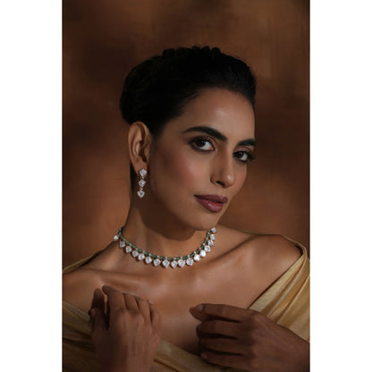 SWABHIMANN Nirja Mint Polki Necklace Set
