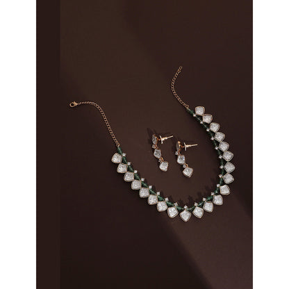 SWABHIMANN Nirja Mint Polki Necklace Set