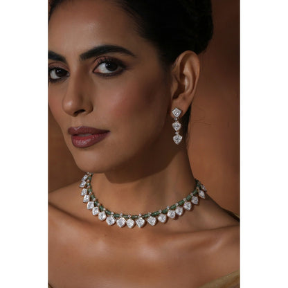 SWABHIMANN Nirja Mint Polki Necklace Set