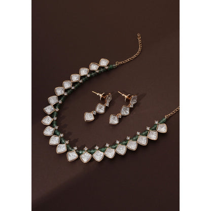 SWABHIMANN Nirja Mint Polki Necklace Set