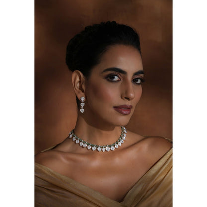 SWABHIMANN Nirja Mint Polki Necklace Set