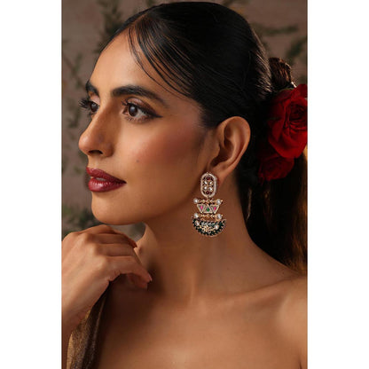 SWABHIMANN Kaushni Multicolour Jadau Polki Dangler Earrings