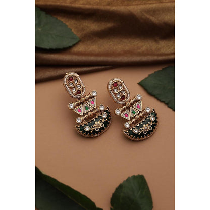 SWABHIMANN Kaushni Multicolour Jadau Polki Dangler Earrings