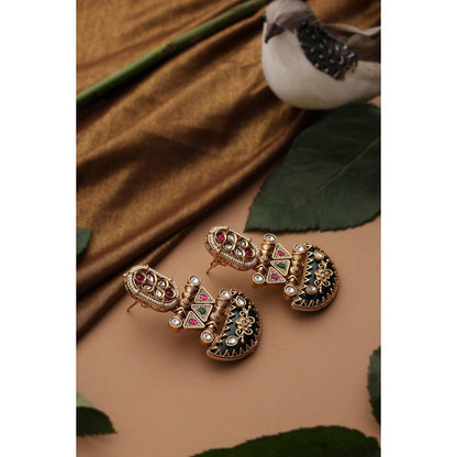SWABHIMANN Kaushni Multicolour Jadau Polki Dangler Earrings