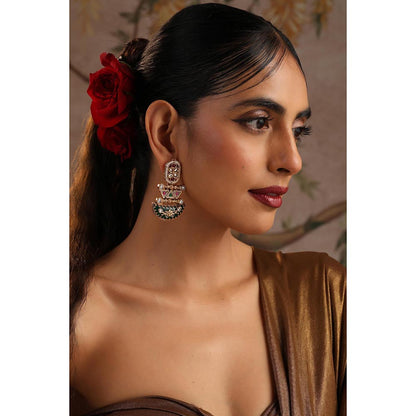 SWABHIMANN Kaushni Multicolour Jadau Polki Dangler Earrings