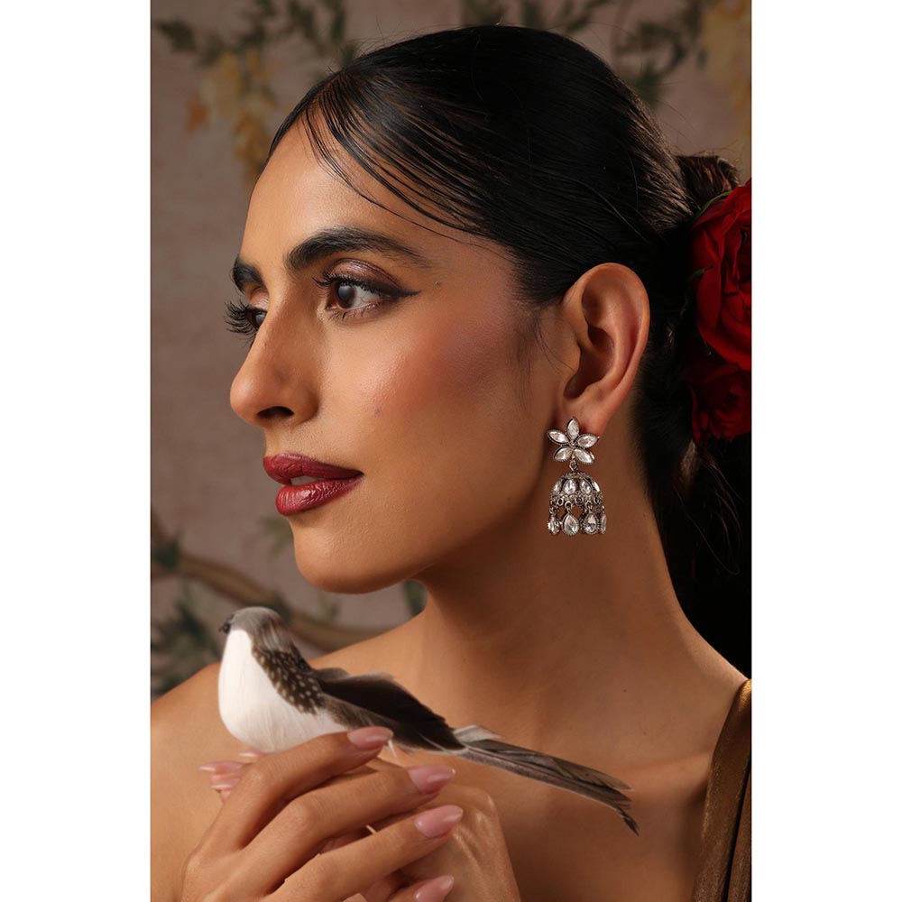 SWABHIMANN Elva Gold Polki Jhumka Earrings