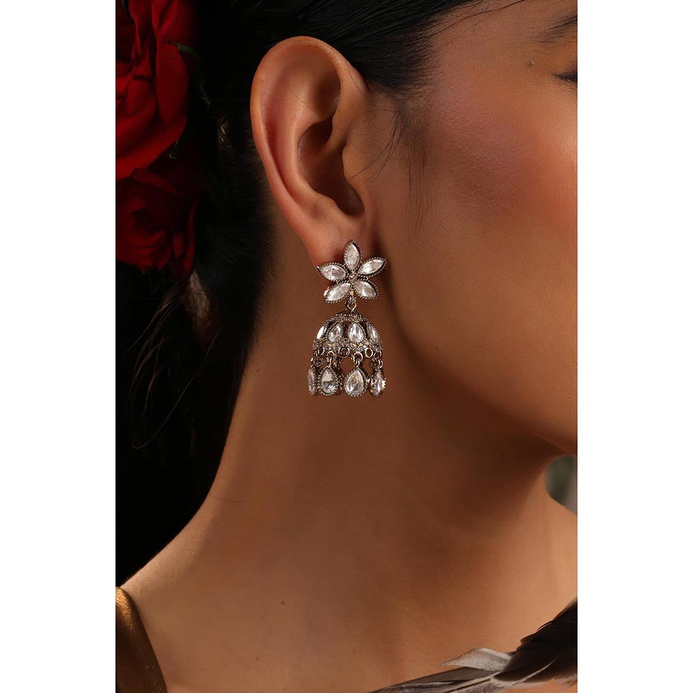 SWABHIMANN Elva Gold Polki Jhumka Earrings