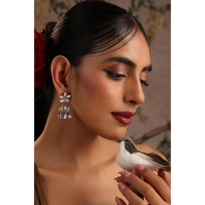 SWABHIMANN Elva Gold Polki Jhumka Earrings