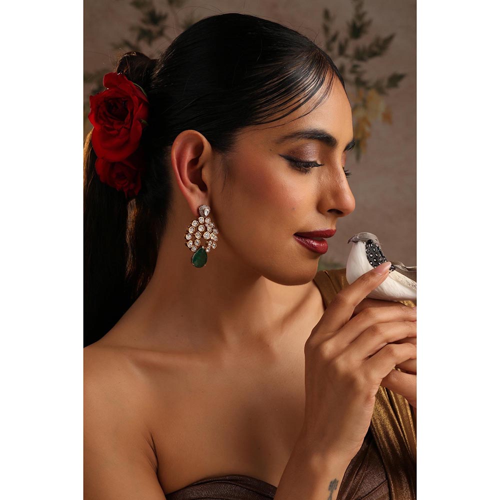 SWABHIMANN Naina Multi-Color Polki Dangler Earrings