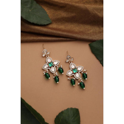 SWABHIMANN Ojhal Multi-Color Polki Dangler Earrings