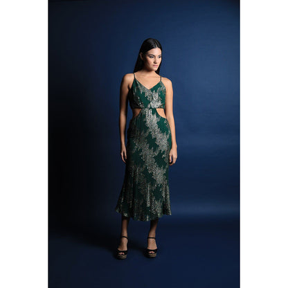 Swatee Singh Strappy Cut Out Asymmetric Dress