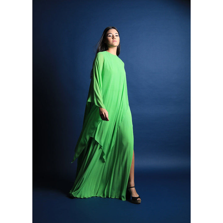 Swatee Singh Asymmetric Cape Gown With Slit