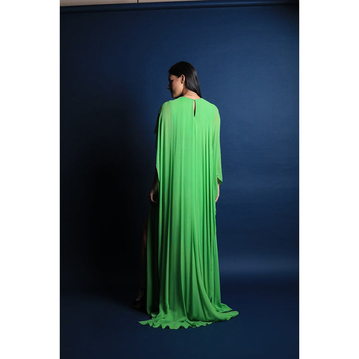 Swatee Singh Asymmetric Cape Gown With Slit