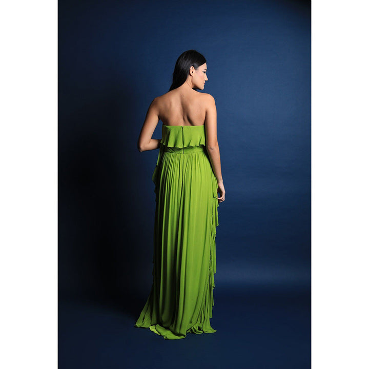 Swatee Singh Off Shoulder Gown With Frill Detail