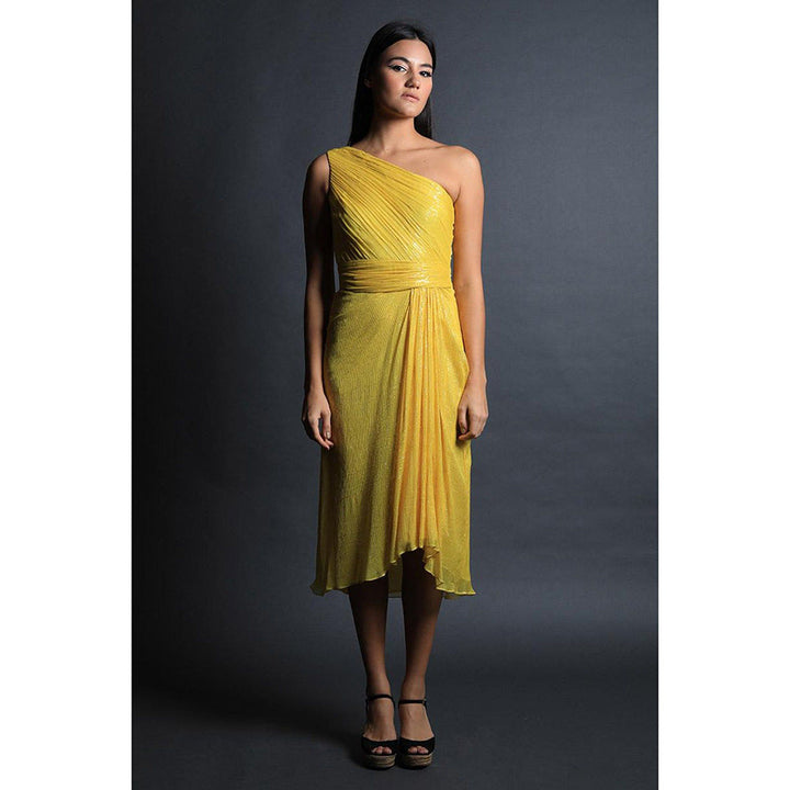 Swatee Singh One Shoulder Dress With Tie Up Hem