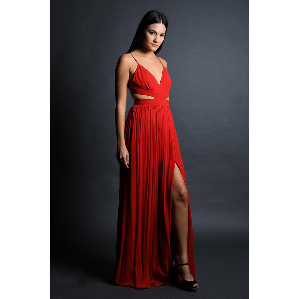 Swatee Singh Strappy Backless Maxi With Cut Outs