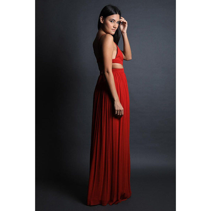 Swatee Singh Strappy Backless Maxi With Cut Outs