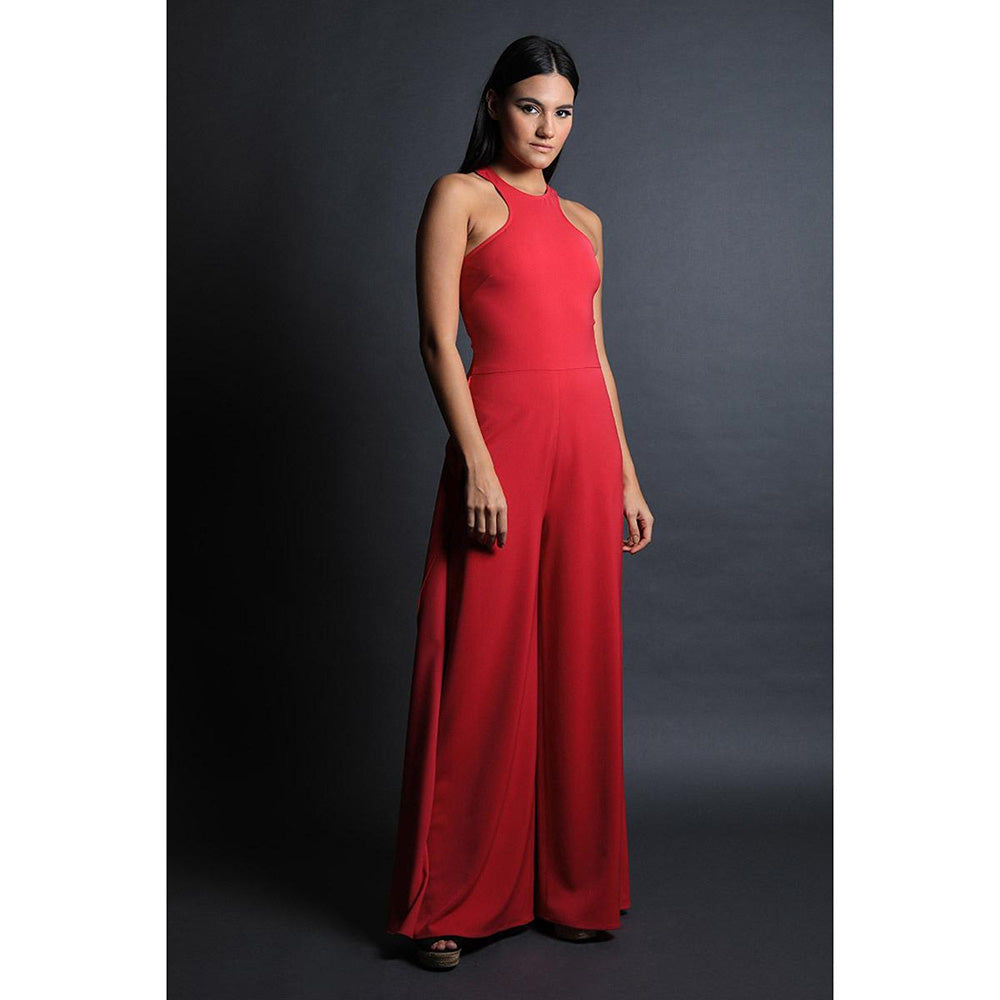 Swatee Singh Racer Neck Criss Cross Back Jumpsuit