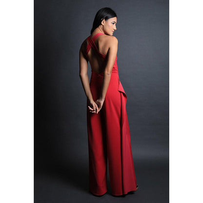 Swatee Singh Racer Neck Criss Cross Back Jumpsuit