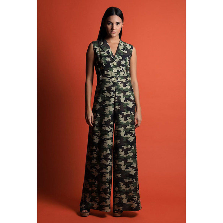 Swatee Singh Coat Collar Wide Legged Jumpsuit