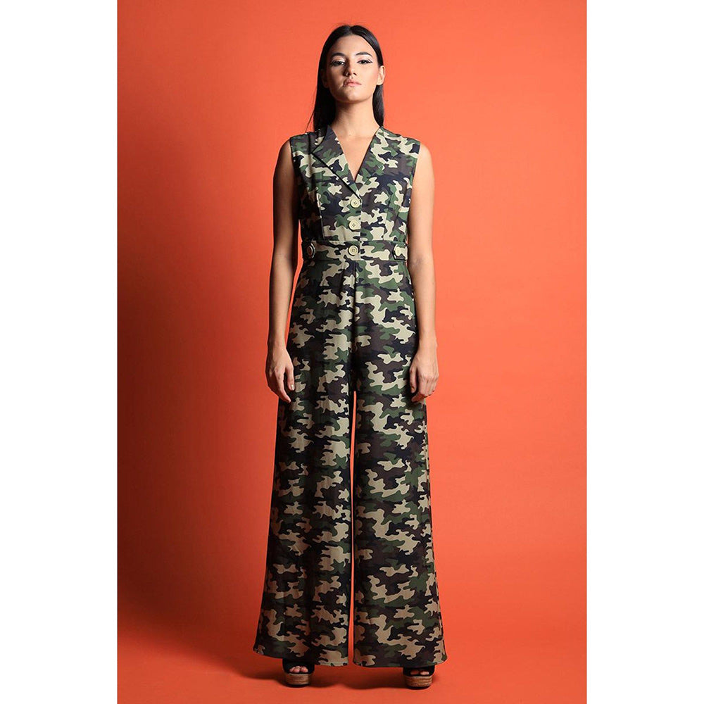 Swatee Singh Coat Collar Wide Legged Jumpsuit