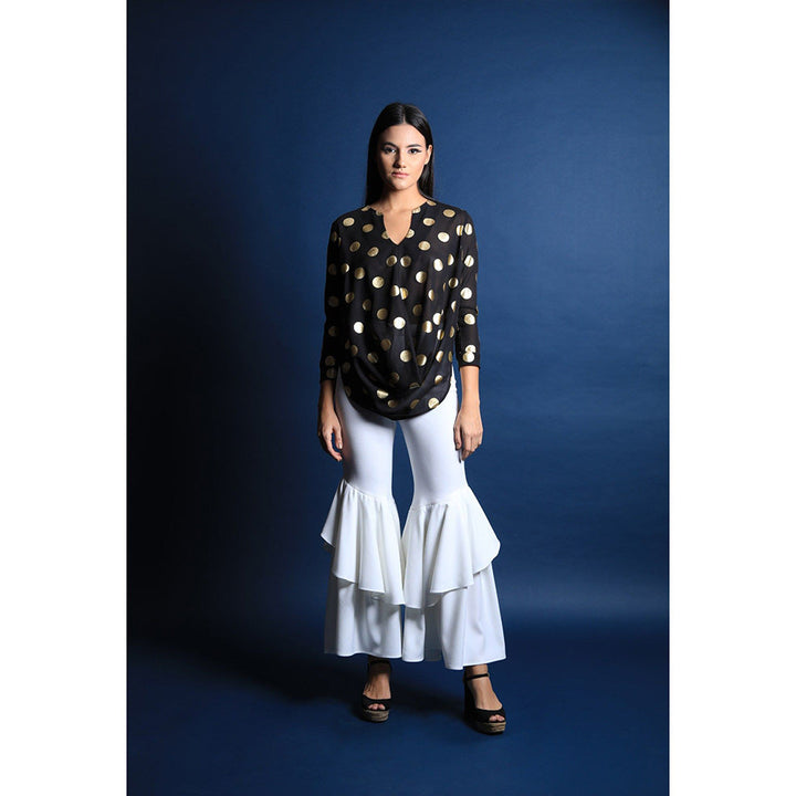 Swatee Singh Fit and Flared Ruffled Pants