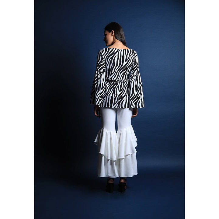 Swatee Singh Fit and Flared Ruffled Pants