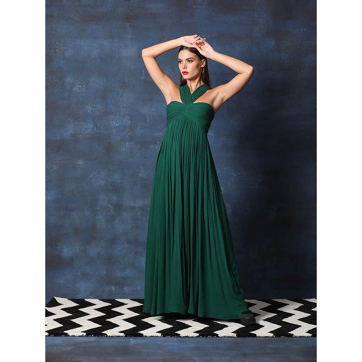 Swatee Singh Criss Cross Neckline With High Waist Gown