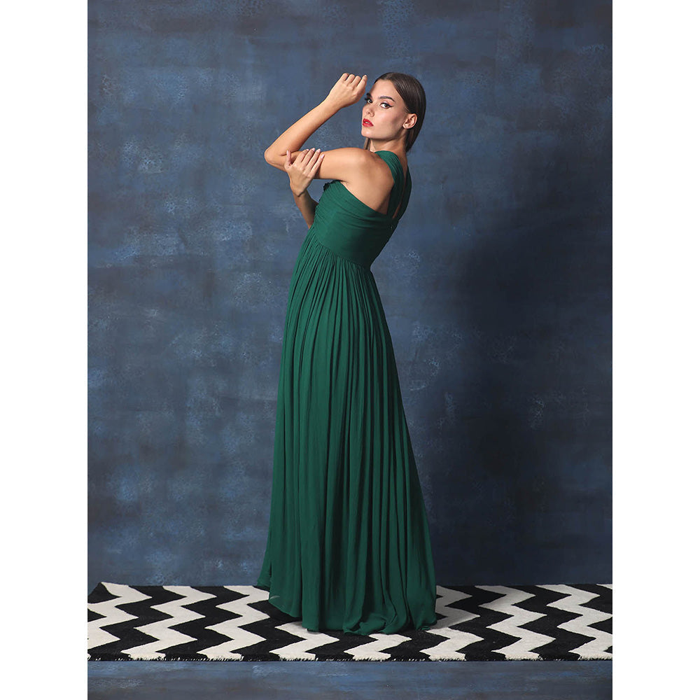 Swatee Singh Criss Cross Neckline With High Waist Gown