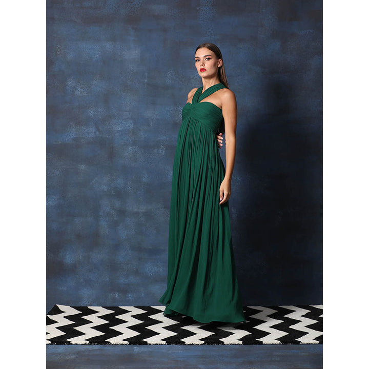 Swatee Singh Criss Cross Neckline With High Waist Gown