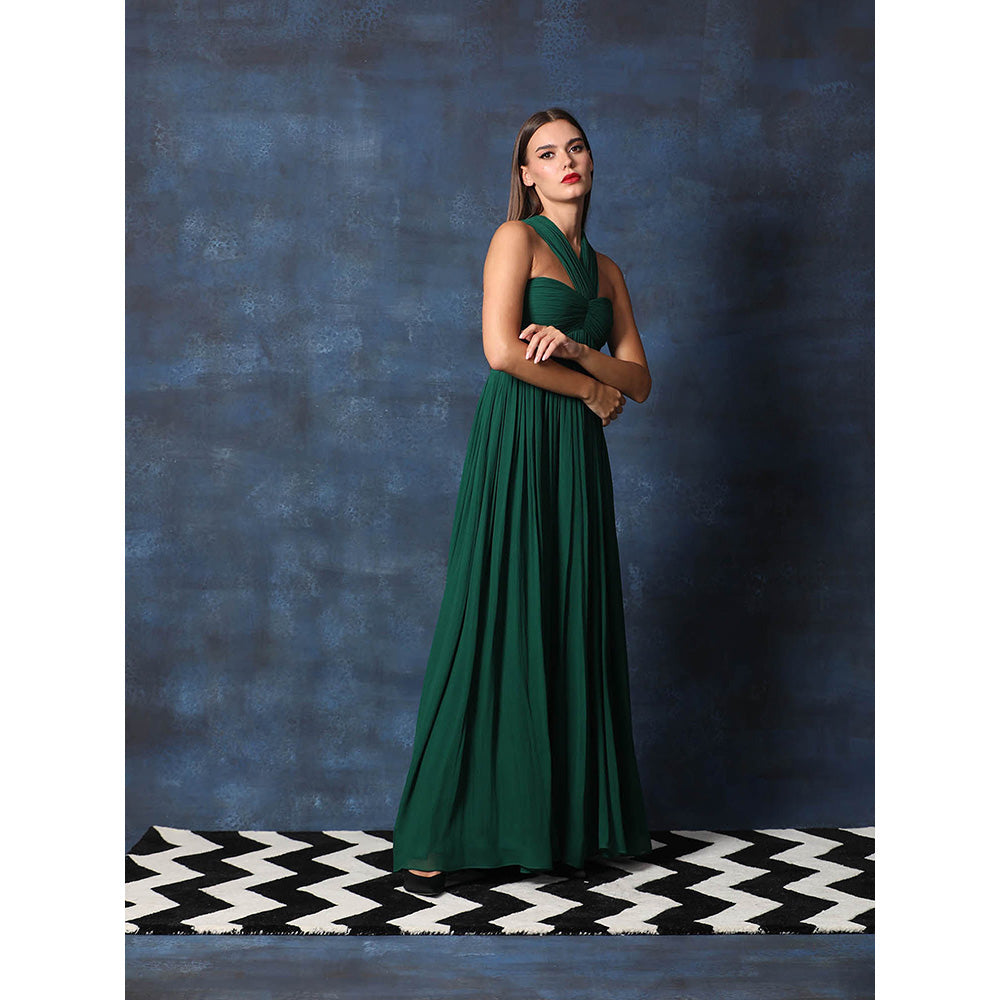 Swatee Singh Criss Cross Neckline With High Waist Gown