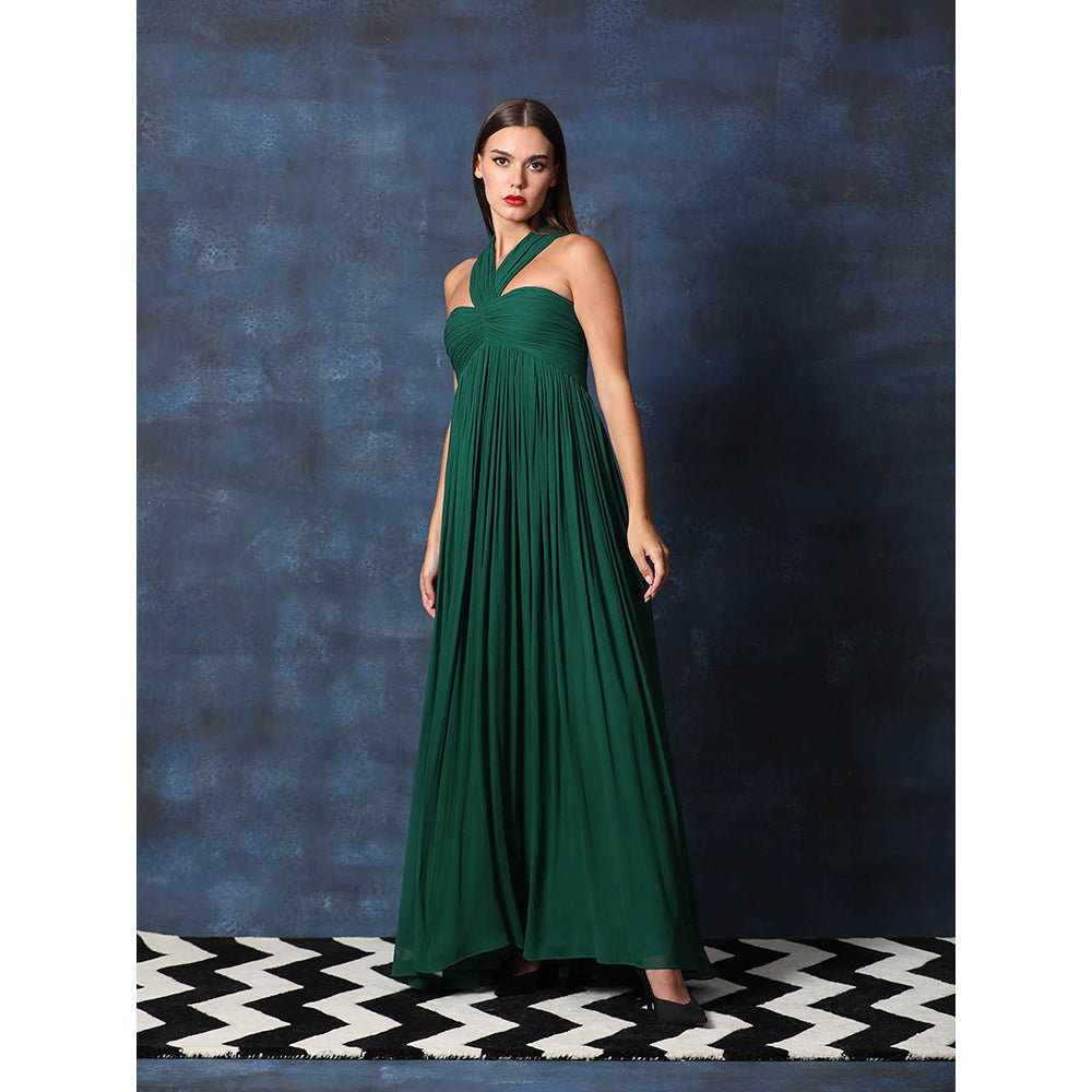 Swatee Singh Criss Cross Neckline With High Waist Gown