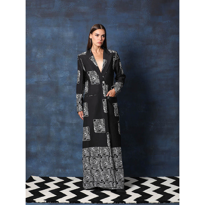 Swatee Singh Long Overcoat With Full Straight Sleeves