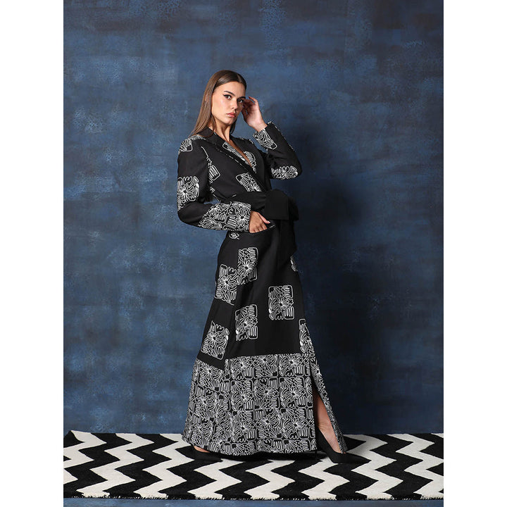 Swatee Singh Long Overcoat With Full Straight Sleeves