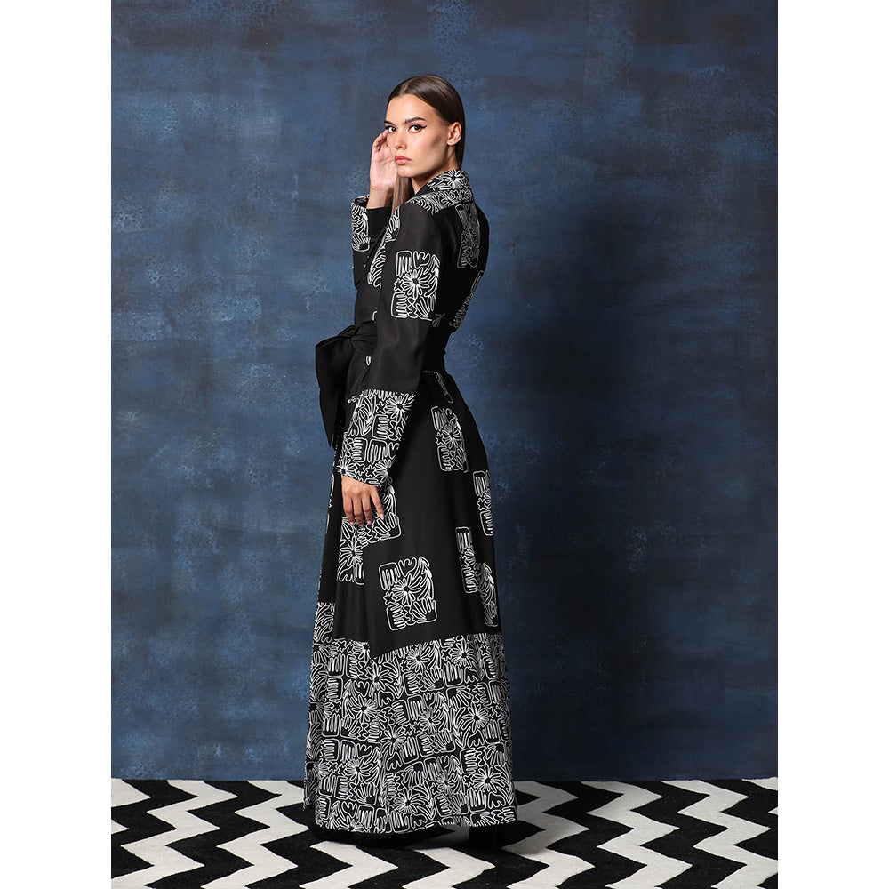 Swatee Singh Long Overcoat With Full Straight Sleeves