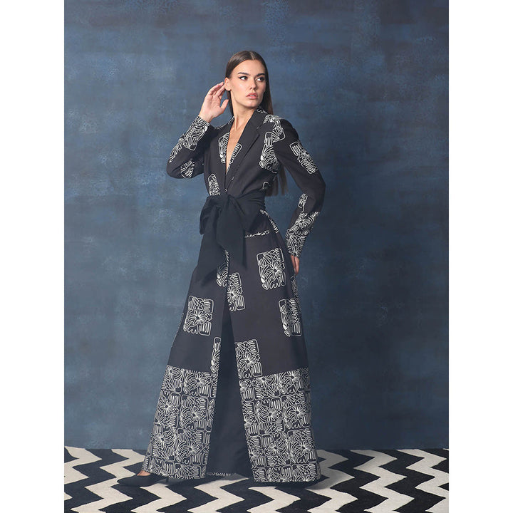 Swatee Singh Long Overcoat With Full Straight Sleeves