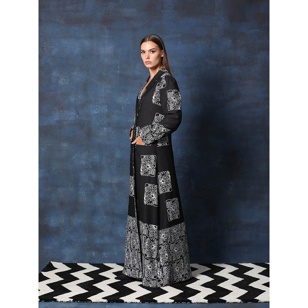 Swatee Singh Long Overcoat With Full Straight Sleeves