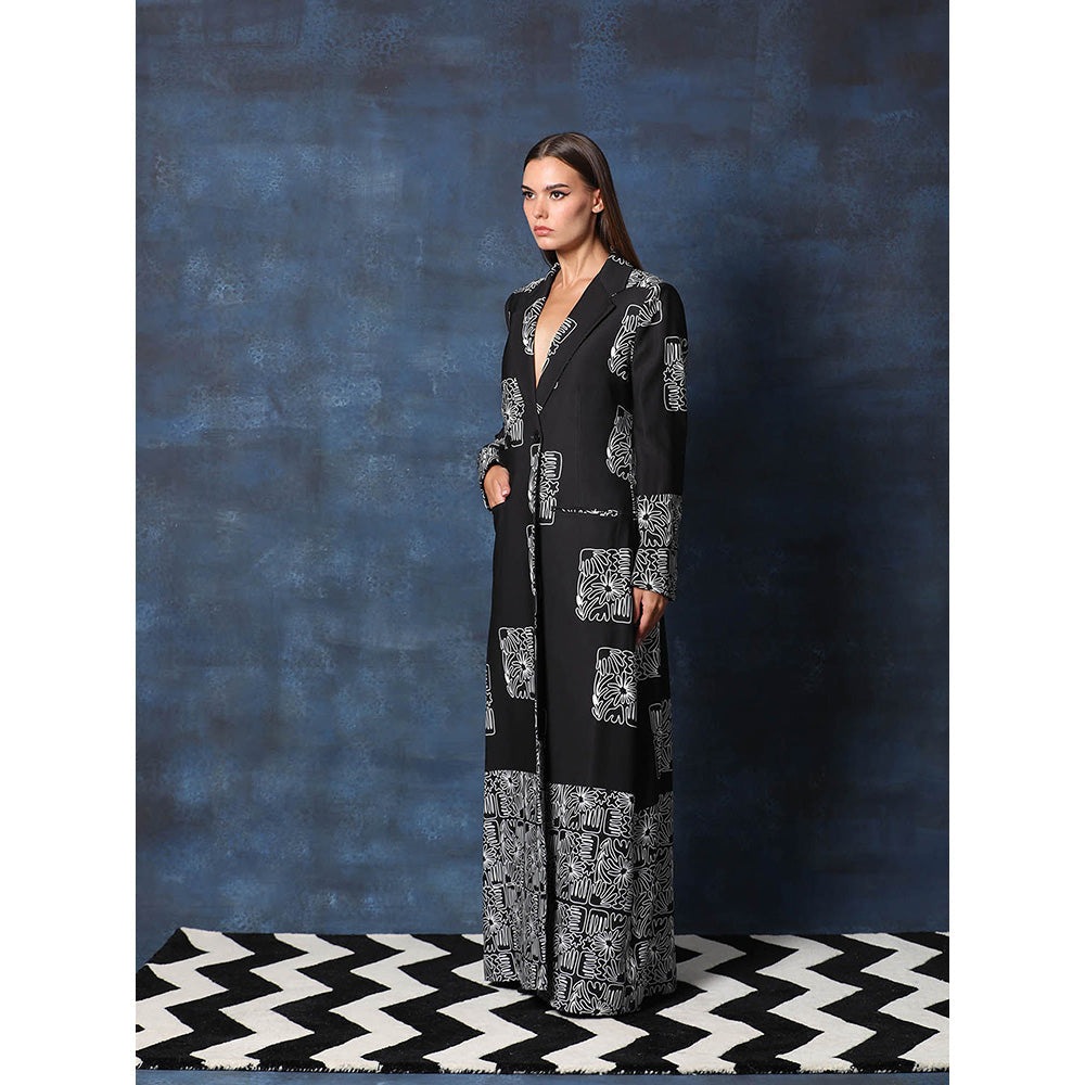 Swatee Singh Long Overcoat With Full Straight Sleeves