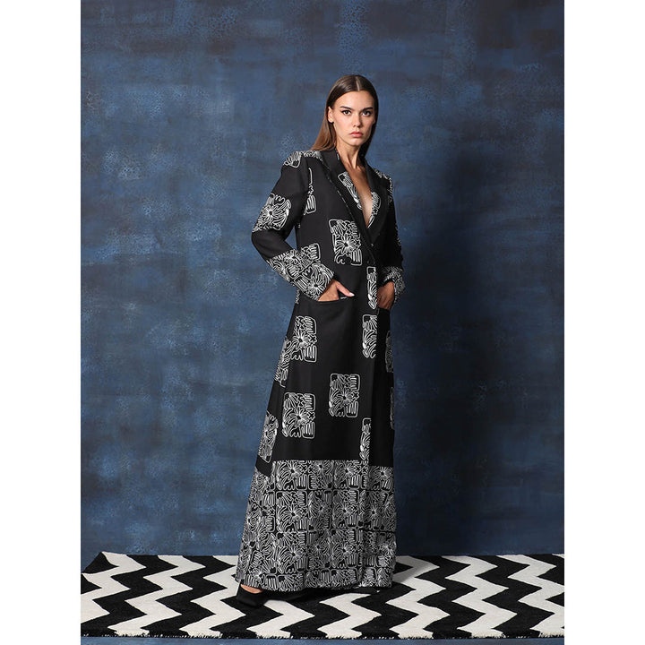 Swatee Singh Long Overcoat With Full Straight Sleeves