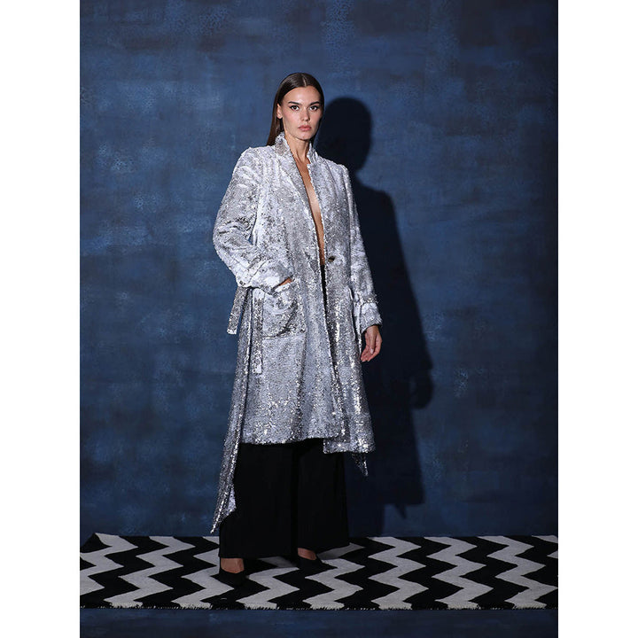 Swatee Singh Overcoat Coat With Full Detailed Sleeves