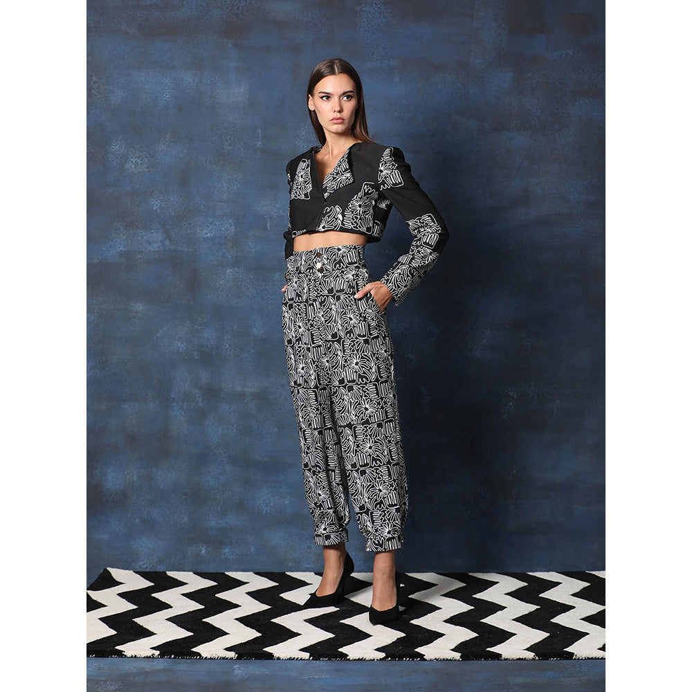 Swatee Singh Crop Jacket And Full Straight Sleeves With Chinos Pant