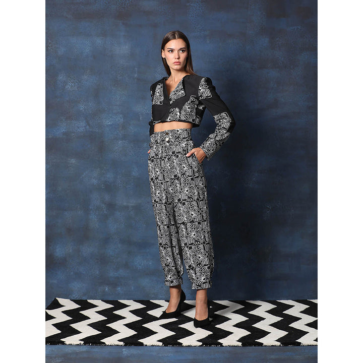 Swatee Singh Crop Jacket And Full Straight Sleeves With Chinos Pant