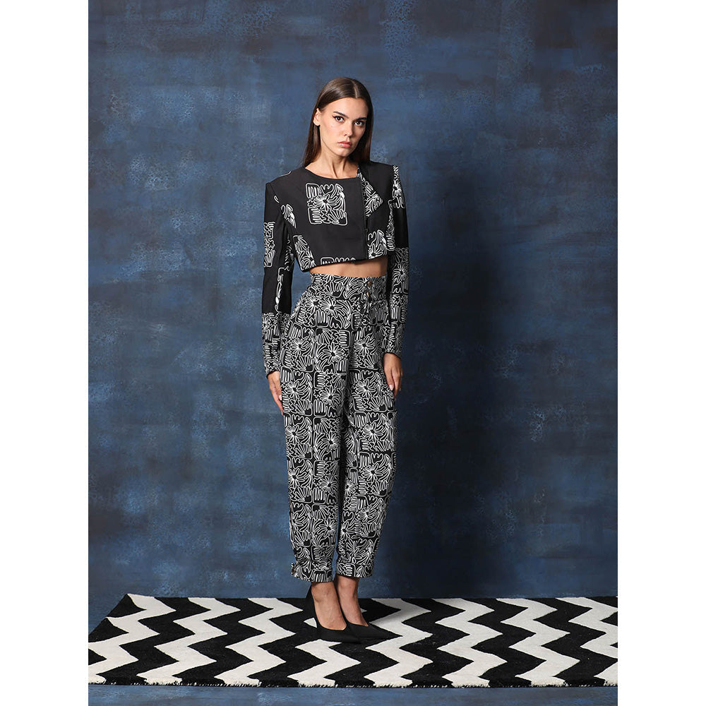 Swatee Singh Crop Jacket And Full Straight Sleeves With Chinos Pant