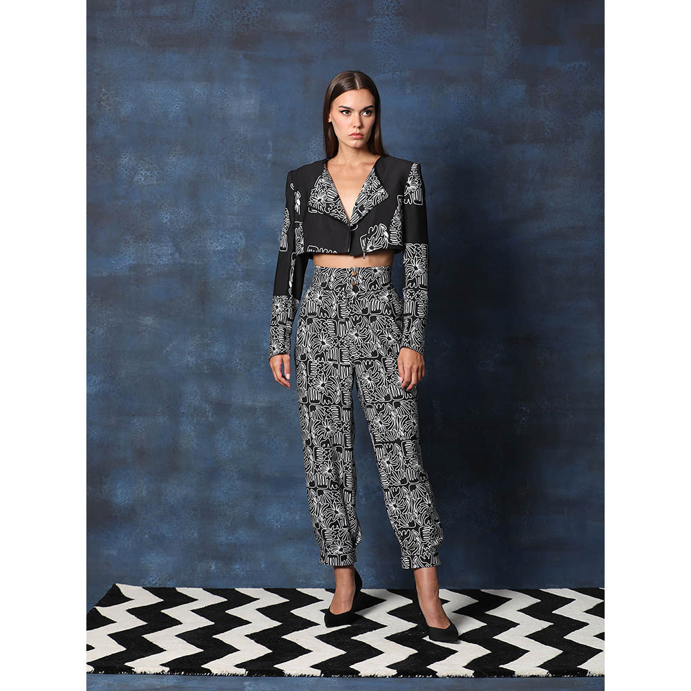 Swatee Singh Crop Jacket And Full Straight Sleeves With Chinos Pant