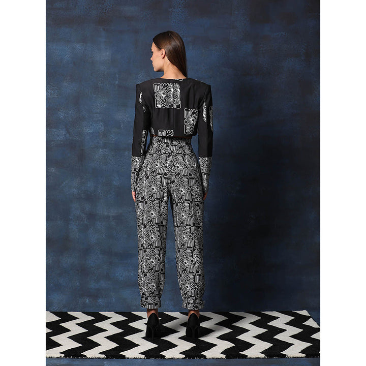 Swatee Singh Crop Jacket And Full Straight Sleeves With Chinos Pant