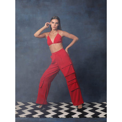 Swatee Singh Strappy Top With Cargos Pant