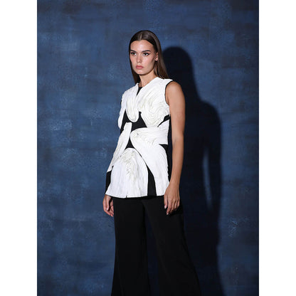 Swatee Singh Textured Top With Flared Pant