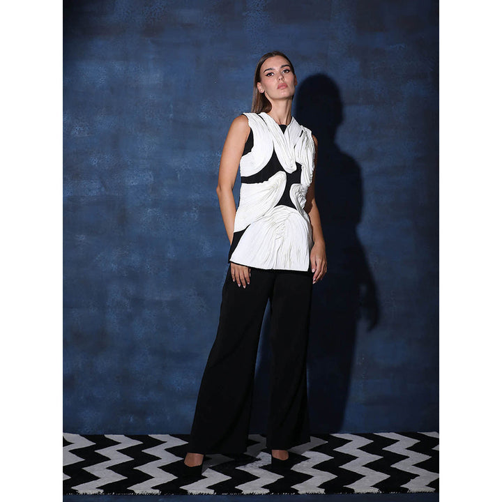 Swatee Singh Textured Top With Flared Pant