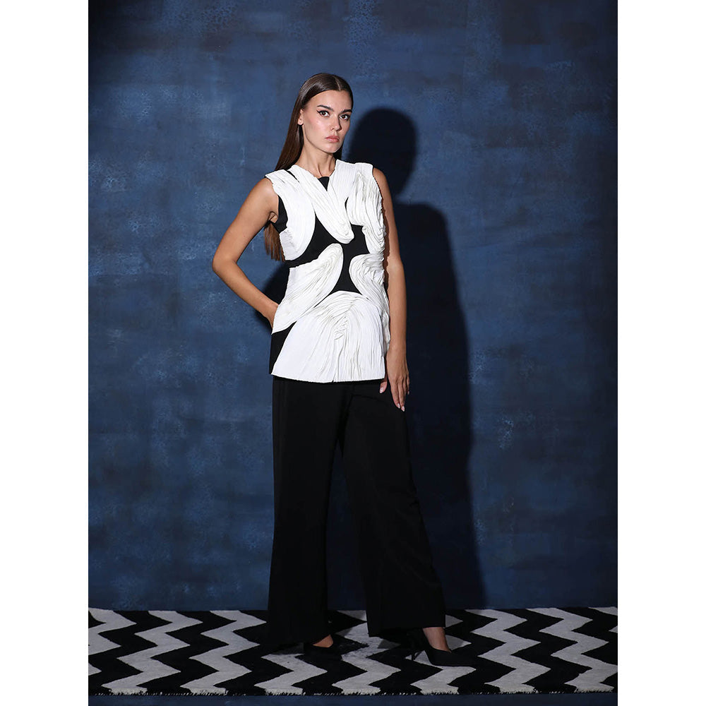 Swatee Singh Textured Top With Flared Pant