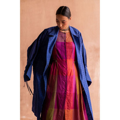 SWATTI KAPOOR Neel Blue Printed Ethnic Jacket